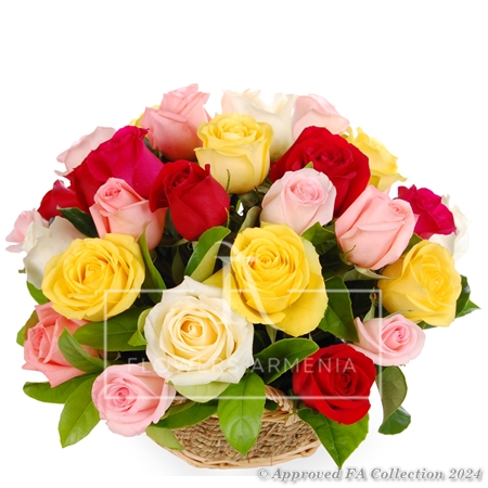Basket of Mixed Roses