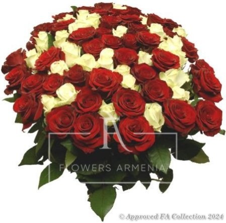 Red & White Roses Basket
