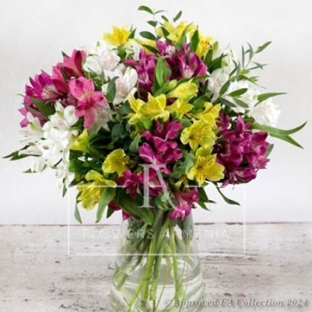 Colorful flowers in a vase