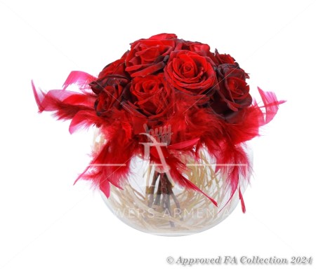 Aromatic roses in a vase