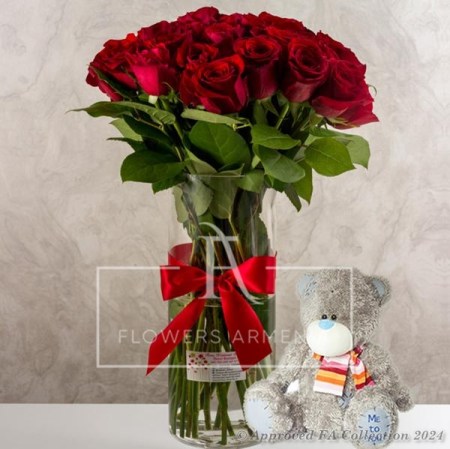 Luxury Roses and Bear