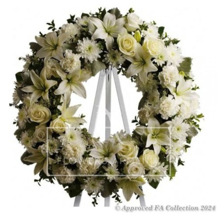 Wreath with white flowers