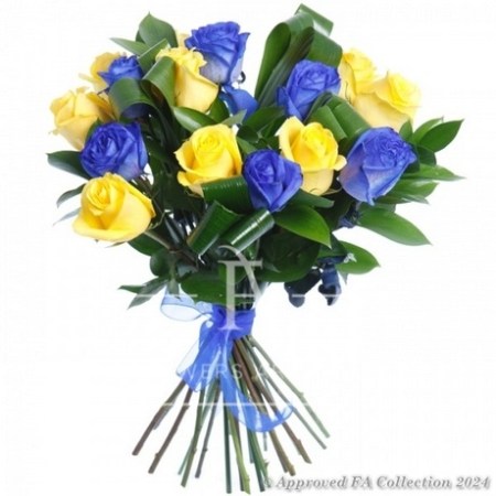 15 Yellow and Blue roses