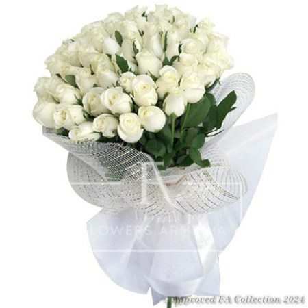 Bouquet of 55 White Roses