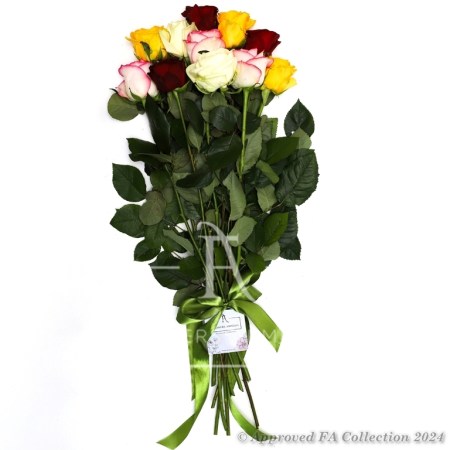 Bouquet of 11 colourful roses