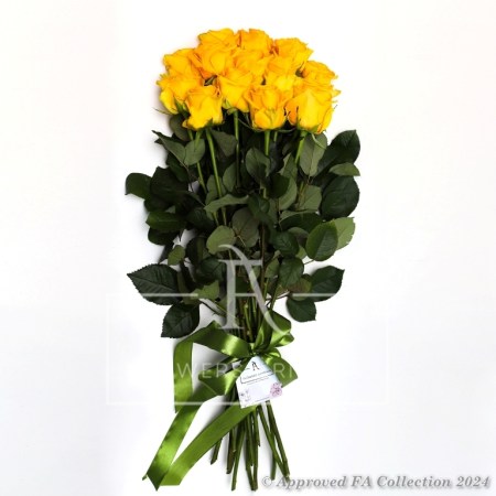 Bouquet of 15 yellow roses
