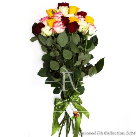 Bouquet of 19 Colorful Roses