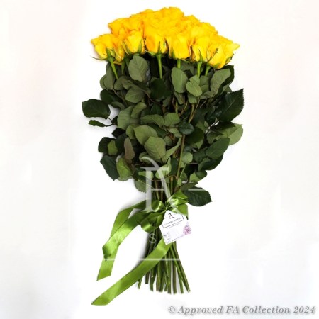 Bouquet of 19 yellow roses