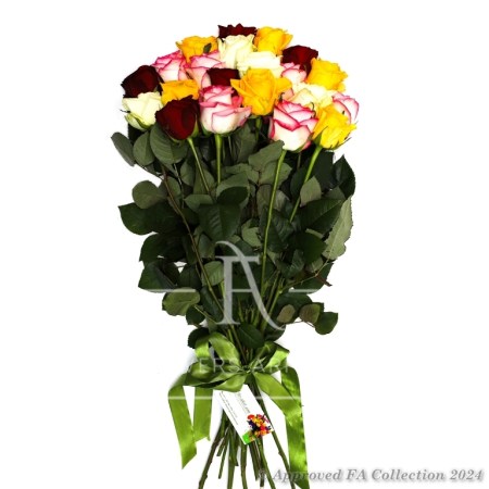 Bouquet of 21 Colorful Roses