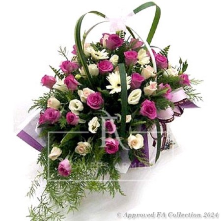 Bouquet of Pink and White Roses