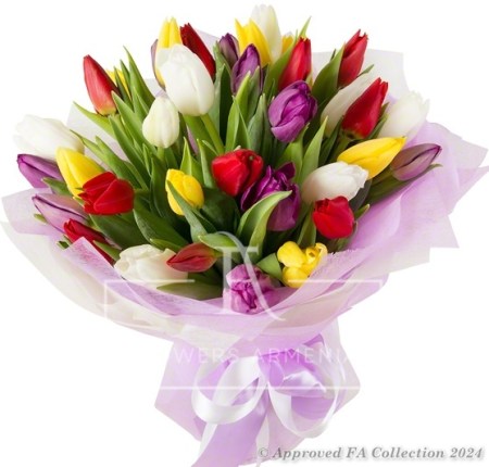 The Illusion Of 21 Colored Tulips
