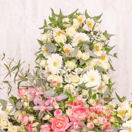 Cross White Wreath