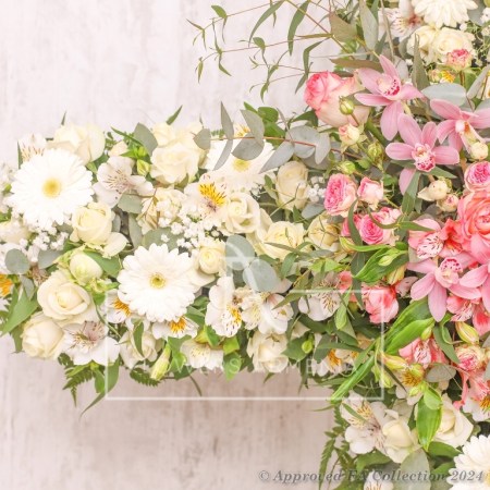 Cross White Wreath