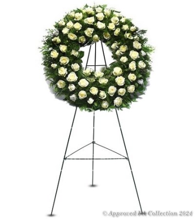 120 White Roses Wreath