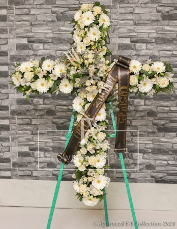 White Cross Wreath