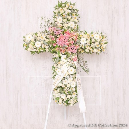 Cross White Wreath