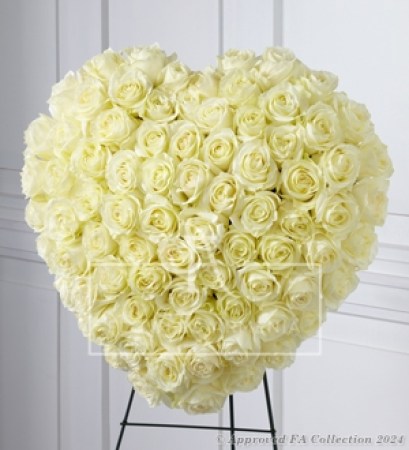 Heart shaped White Roses Wreath
