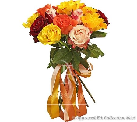 Bouquet of multicolored roses