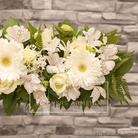 Satin White Cross Wreath