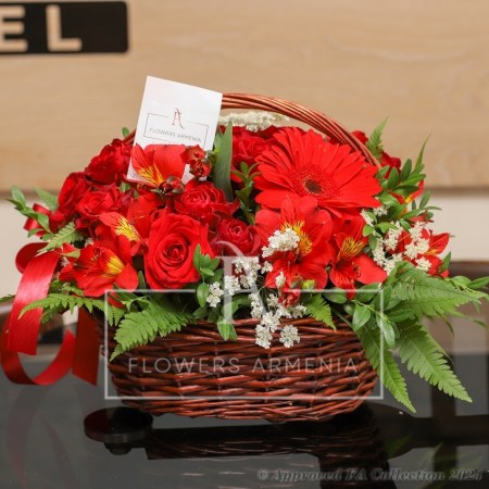 Red Flowers Basket