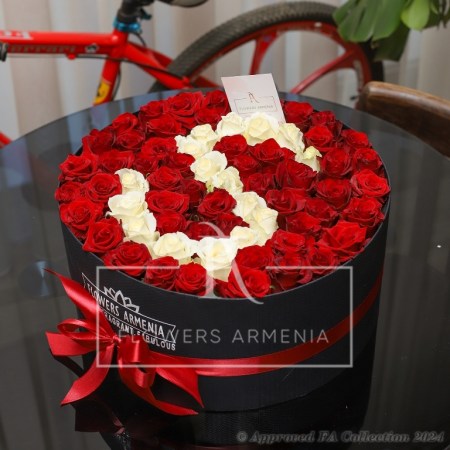 Box of Red and White Roses