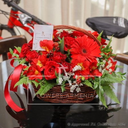 Red Flowers Basket