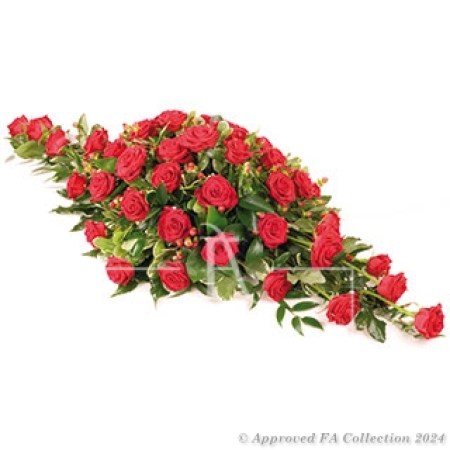 Red Rose Reverence Casket Spray