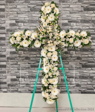 White Cross Wreath