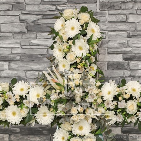 White Cross Wreath