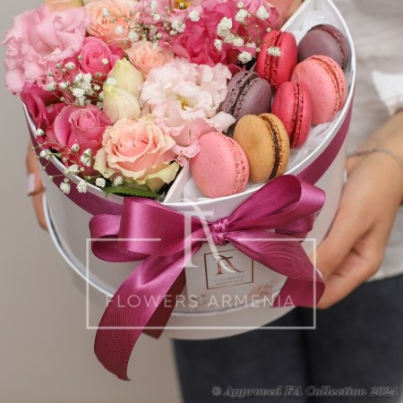 Pink Flowers and Macarons