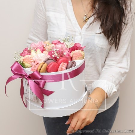 Pink Flowers and Macarons