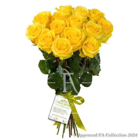 Bouquet of 15 Yellow Roses