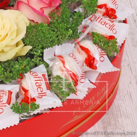 Flower Heart Box with Rafaellos