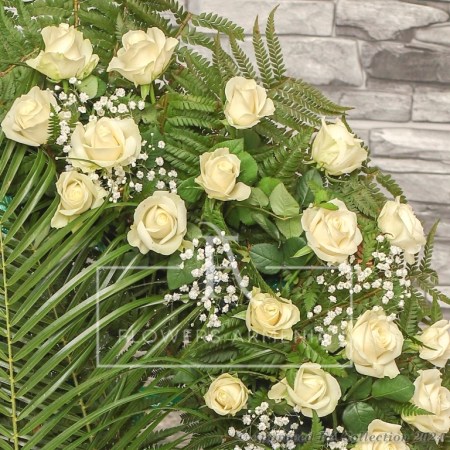 Red and White Roses Wreath