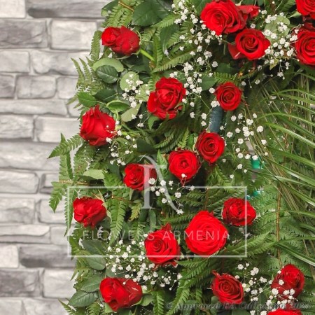 Red and White Roses Wreath
