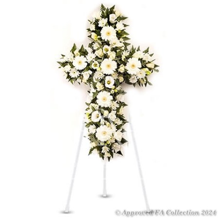 White Cross Wreath
