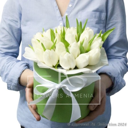 Elegant White Tulips Box